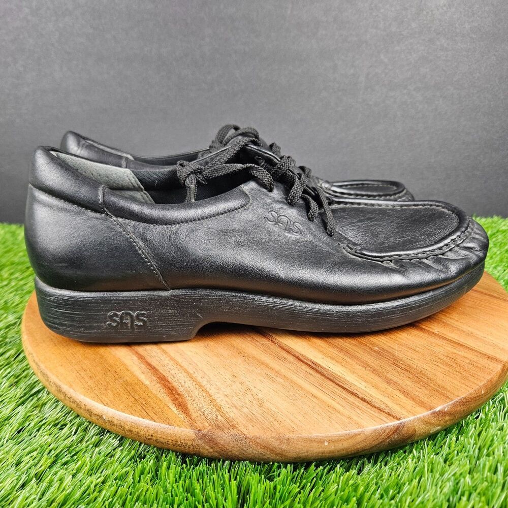 SAS Take Time Women's Size 12 N Black Leather Comfort Shoes Walking Sneakers
